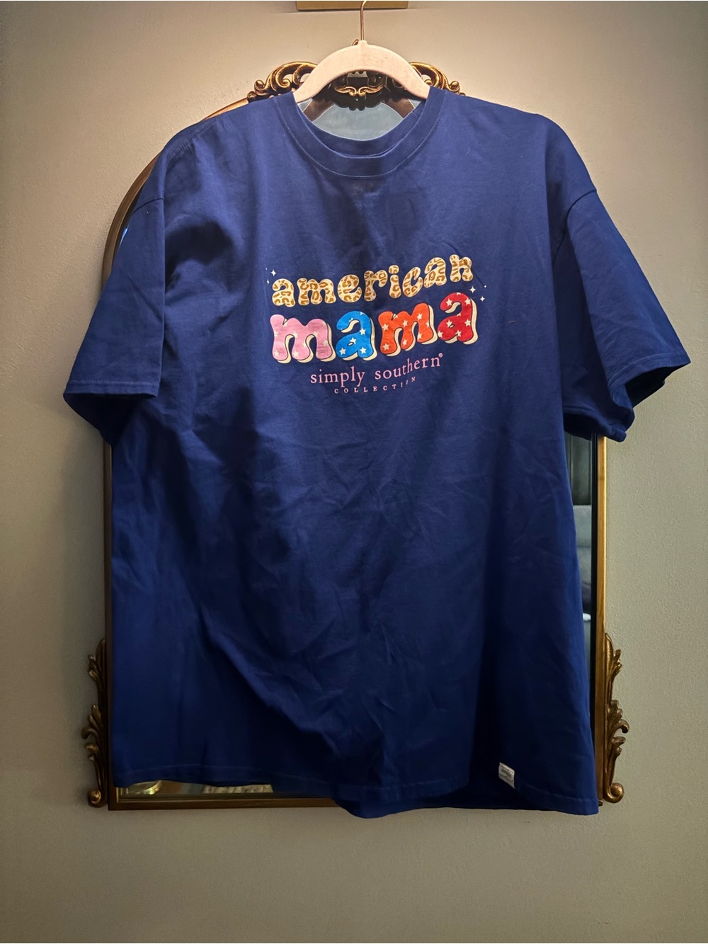 Simply Southern Navy 'American Mama' Kids Graphic Tee